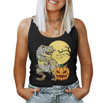 Dinosaur Trex Pumpkin Mummy Boys Halloween Party Costume Mummy Women Tank Top | Mazezy