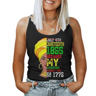 Distressed Junenth Queen Melanin African American Women Women Tank Top Basic Casual Daily Weekend Graphic - Seseable