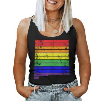 Distressed State Of New Mexico Lgbt Rainbow Gay Pride Women Tank Top | Mazezy