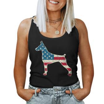 Doberman 4Th Of July Dog Lover Men Women Usa American Flag Women Tank Top | Mazezy