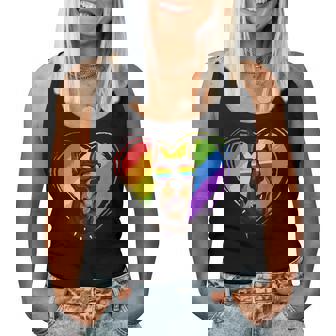 Doberman Pinscher Rainbow Heart Gay Pride Lgbt Women Tank Top | Mazezy
