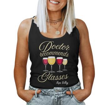 Doctor Recommends Glasses Of Wine Napa Valley Women Tank Top | Mazezy