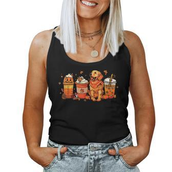 Dog Lover Fall Coffee Pumpkin Spice Latte Iced Autumn For Coffee Lovers Women Tank Top | Mazezy