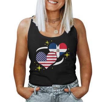 Dominican Republic American Flag Heart Dominican Women Women Tank Top - Seseable