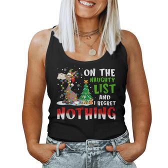 Donkey Christmas On The Naughty List And I Regret Nothing Women Tank Top - Seseable