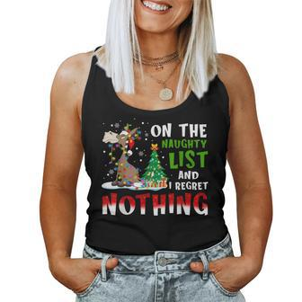 Donkey Christmas On The Naughty List And I Regret Nothing Women Tank Top | Mazezy CA
