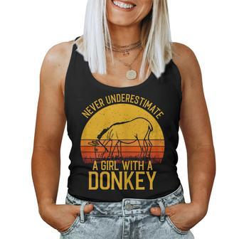 Donkey Never Underestimate A Girl With A Donkey Women Tank Top - Monsterry UK