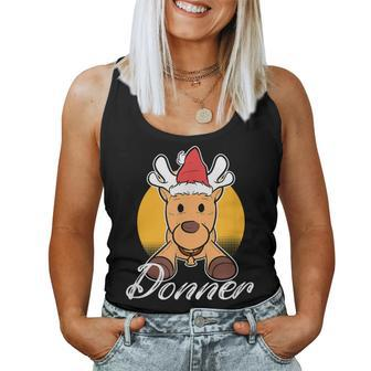 Donner Reindeer Christmas Costume Ugly Christmas Sweater Women Tank Top - Seseable