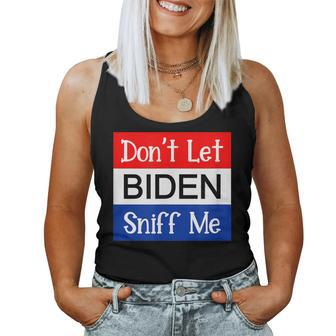 Dont Let Biden Sniff Me Anti Joe Biden Design 4 Women Girls Women Tank Top Basic Casual Daily Weekend Graphic - Thegiftio UK