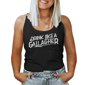 Drink Like A Gallagher Beer St Patricks Day Beer Women Tank Top | Mazezy