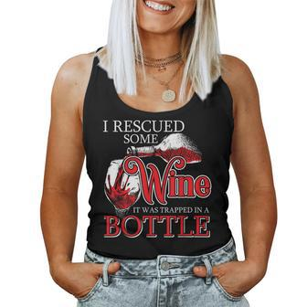 Drinking Wine Alcohol Rescued Women Tank Top - Seseable