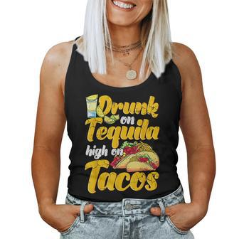 Drunk On Tequila High On Tacos Cinco De Mayo Mexican Mexico Women Tank Top Basic Casual Daily Weekend Graphic - Thegiftio UK