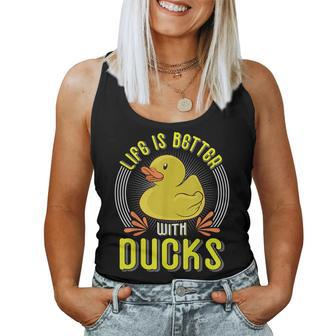 Duck Breeder Life Is Better With Ducks Duck Fans Duck Holder Women Tank Top | Mazezy
