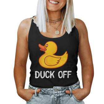 Duck Off Rubber Duck Pun For Programmer & Teacher Women Tank Top | Mazezy