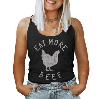 Eat More Beef Unique Funny Chicken Women Tank Top Basic Casual Daily Weekend Graphic - Thegiftio UK