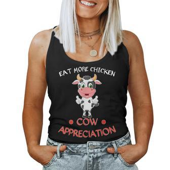 Eat More Chicken Funny Cow Appreciation Day Gift Cow Lovers Women Tank Top Basic Casual Daily Weekend Graphic - Thegiftio UK