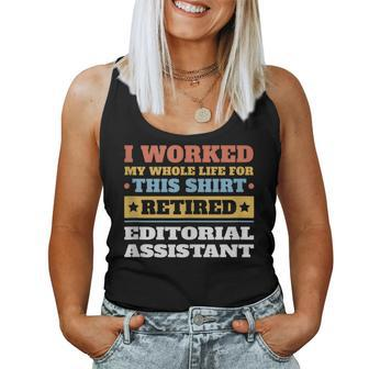Editorial Assistant Retired Retirement Women Tank Top | Mazezy