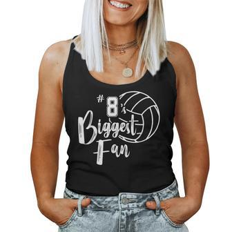 Eight 8'S Biggest Fan Volleyball Mom Volleyball Dad Women Tank Top | Mazezy
