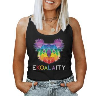 Ekoalaity Cute Koala Rainbow Flag Gay Pride Month Women Tank Top | Mazezy