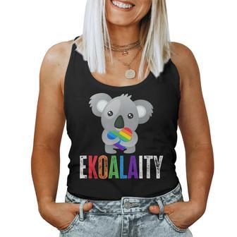 Ekoalaity Koala Rainbow Heart Pride Month Women Tank Top | Mazezy