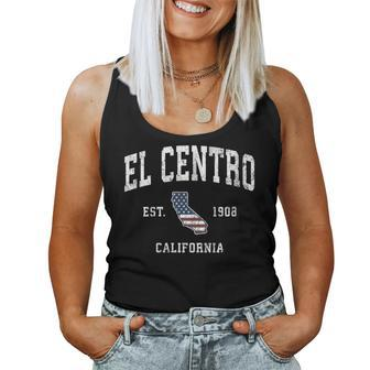 El Centro California Ca Vintage American Flag Sports Women Tank Top | Mazezy