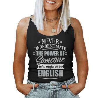 English For & Never Underestimate Women Tank Top - Seseable