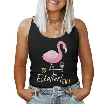 Es Escaliert Eh Flamingo Wine Lover Vino Fun Women Tank Top | Mazezy