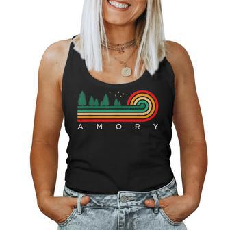 Evergreen Vintage Stripes Amory Mississippi Women Tank Top | Mazezy
