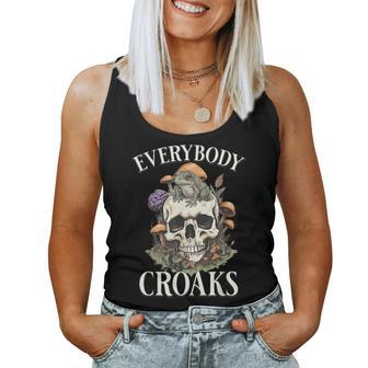 Everybody Croaks Cottacore Frog Mushroom Skull Witch For Frog Lovers Women Tank Top | Mazezy