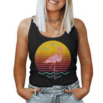 Exotic Pink Flamingo Summer Vibes Palm Trees Tropical Summer Women Tank Top | Mazezy
