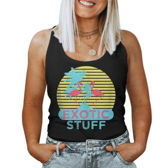 Exotic Stuff Pink Flamingo Summer Vacation Vibes Vacay Mode Women Tank Top | Mazezy