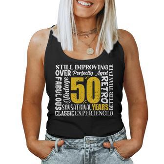 Fabulous 50 Years Perfectly Aged 50Th Birthday Retro Bday Women Tank Top Basic Casual Daily Weekend Graphic - Seseable