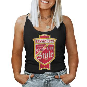 Faded Kansas City Beer Label - Cowtown City Pride Women Tank Top Weekend Graphic - Seseable