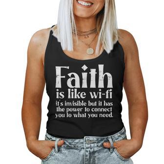 Faith Is Like Wifi God Jesus Religious Christian Women Tank Top