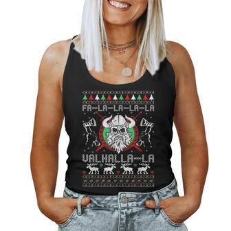 Falalala Valhalla La Ugly Christmas Sweaters Women Tank Top - Seseable