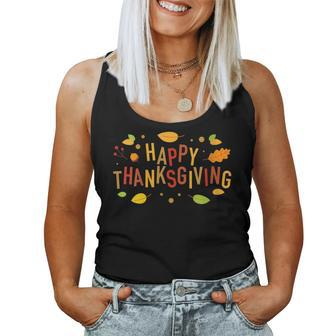 Fall Color Cute Adorable Happy Thanksgiving Women Tank Top - Monsterry AU