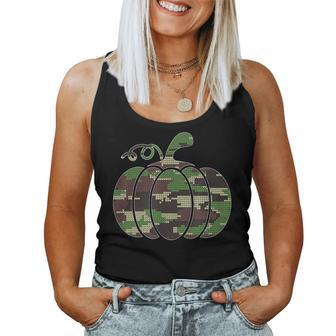 Fall Pumpkin Camo Military Tactical Camoflauge Halloween Fun Halloween Women Tank Top | Mazezy DE