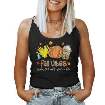 Fall Vibes & That School Custodian Life Pumpkin Leopard Women Tank Top | Mazezy DE