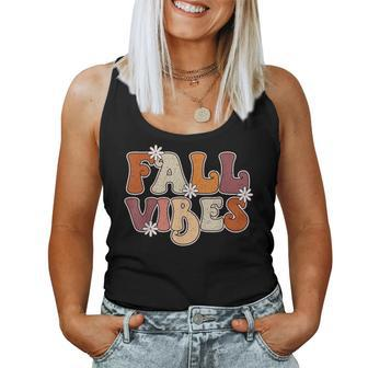 Fall Vibes Retro Groovy Thanksgiving Autumn Fall Lover Women Women Tank Top - Seseable
