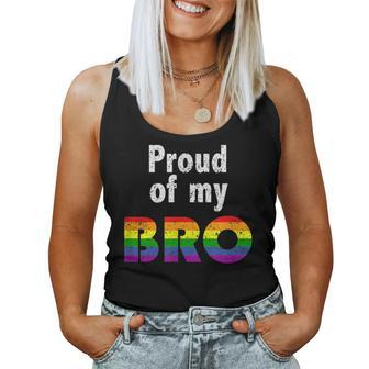 Family Pride Gay Bro Brother Rainbow Flag Women Tank Top | Mazezy