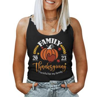 Family Thanksgiving Day 2023 Matching Thankful Autumn Fall Women Tank Top | Mazezy