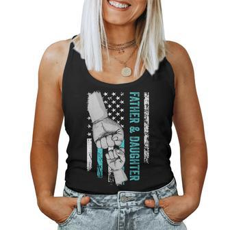 Father And Daughter American Flag Father Day Father Daughter Women Tank Top | Mazezy