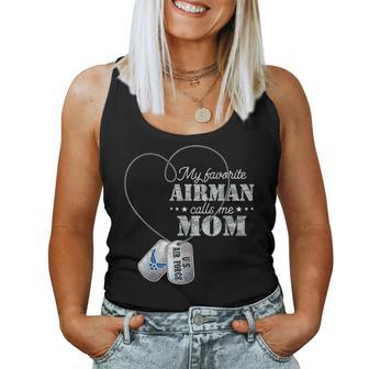 My Favorite Airman Calls Me Mom Air Force Mom Women Tank Top - Monsterry AU