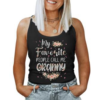 My Favorite People Call Me Granny Cute Floral Women Tank Top | Mazezy