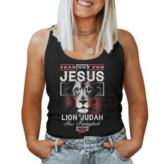 Fear Not For Jesus The Lion Of Judah Has Triumphed Back Women Tank Top | Mazezy
