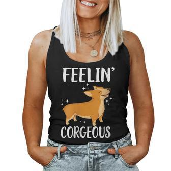 Feeling Corgeous Dog Pun Cute Corgi Women Tank Top | Mazezy