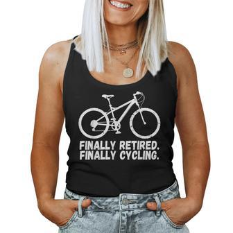 Finally Retired Finally Cycling Mountain Biking Women Tank Top | Mazezy