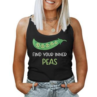 Find Your Inner Peas - Pea Pun Jokes Motivational Pun Women Tank Top | Mazezy