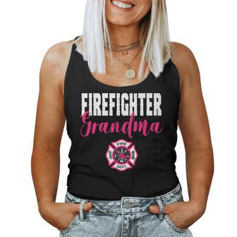 Firefighter Grandma For Support Of Fireman Woman Women Tank Top | Mazezy