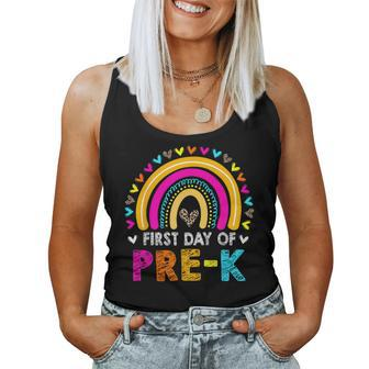 First Day Of Pre-K Back To School Leopard Rainbow Girl Women Tank Top - Monsterry AU